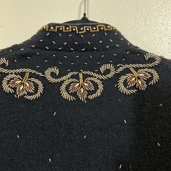 No Brand vintage, black wool, beaded jacket. Size 8 - Picture 8 of 11